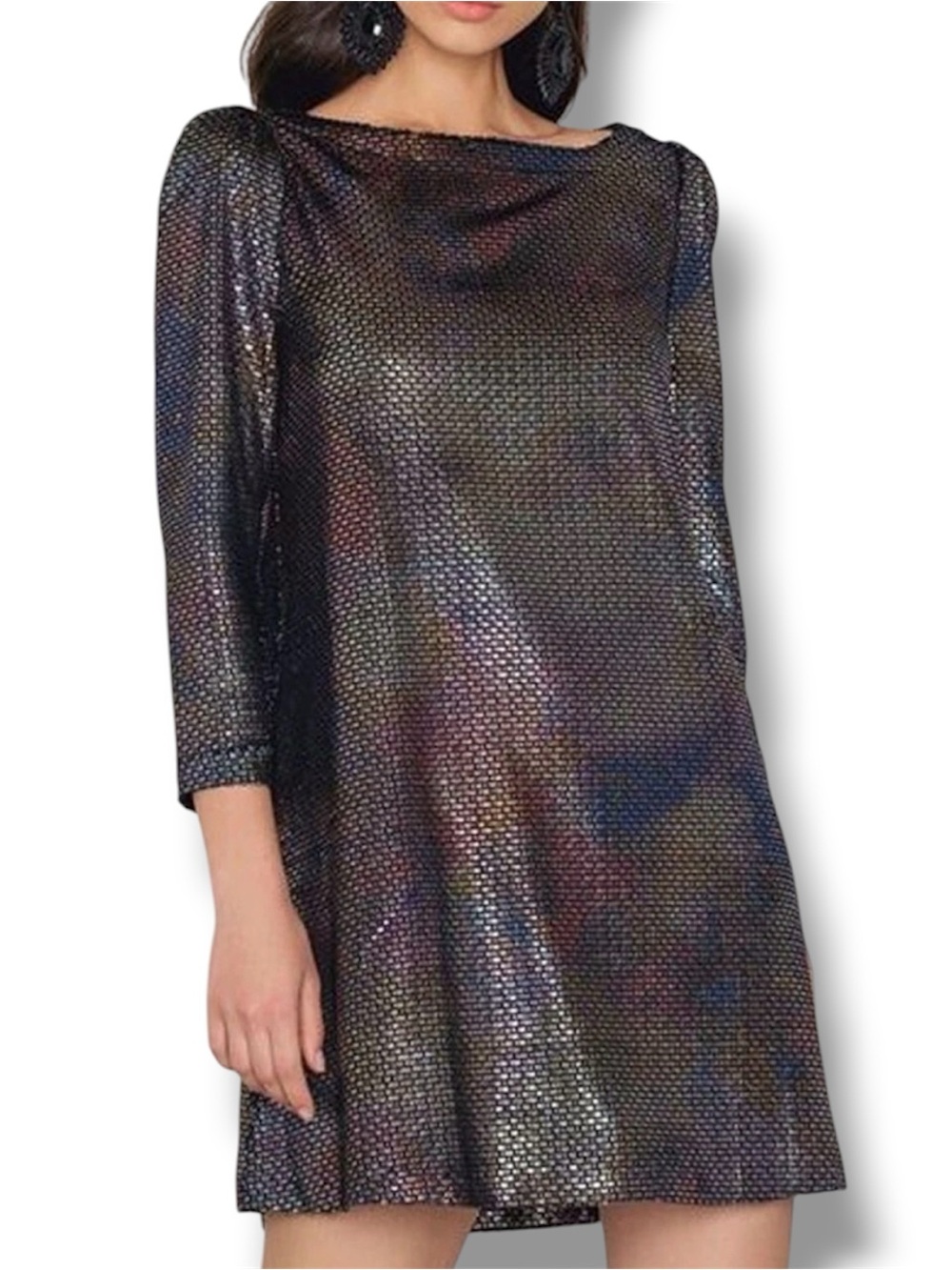 Free People EUC Diamonds Are Forever Iridescent Whimsigoth Mini Dress - Small